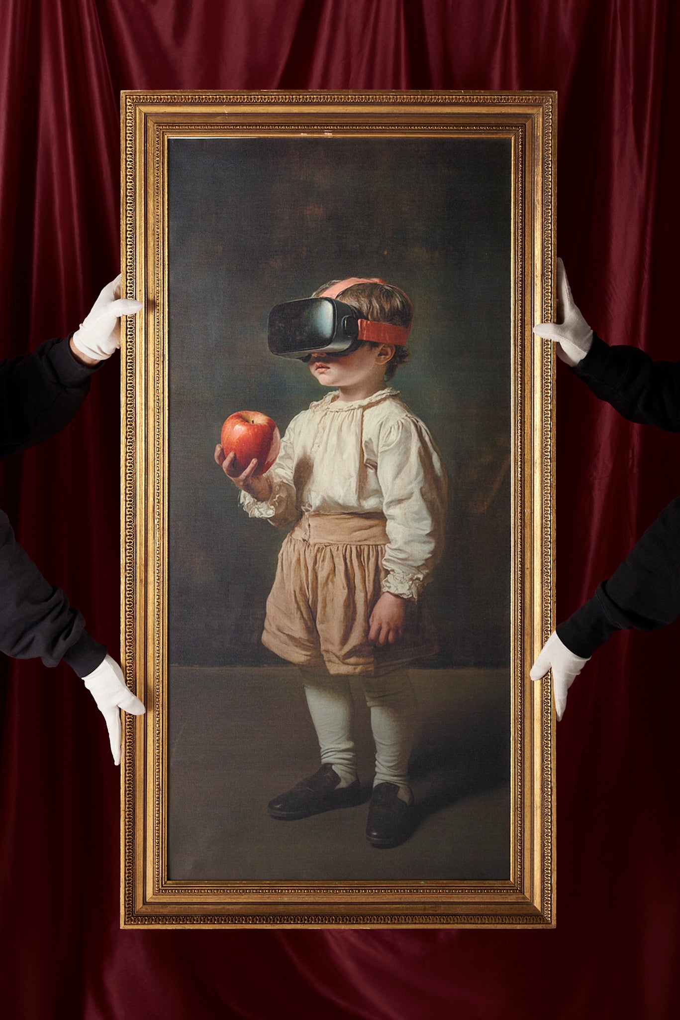 Niño manzana